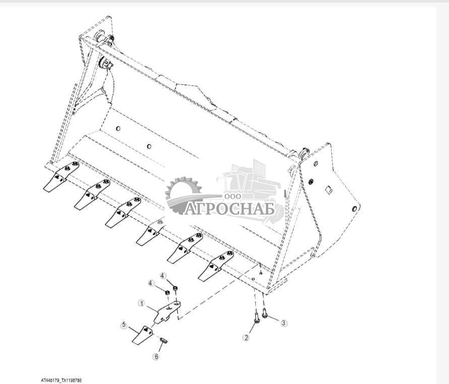 Зубья универсального ковша погрузчика 